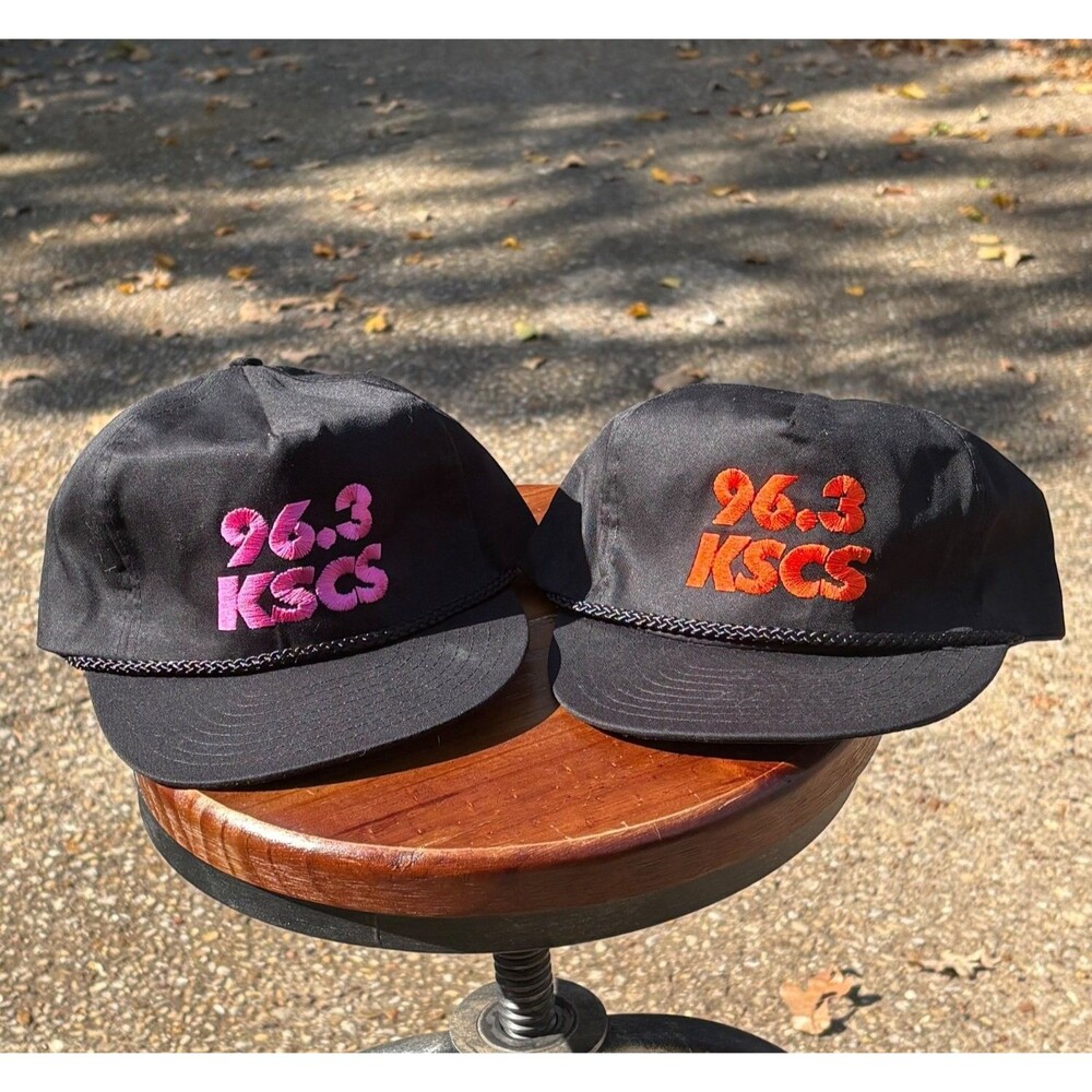 Nissin rope baseball cap lot 96.3 Kscs Radio Black Mens 1980s-1990s Detail